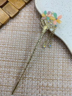 Imagem do Palito de cabelo FERRO flor aplicação ly06