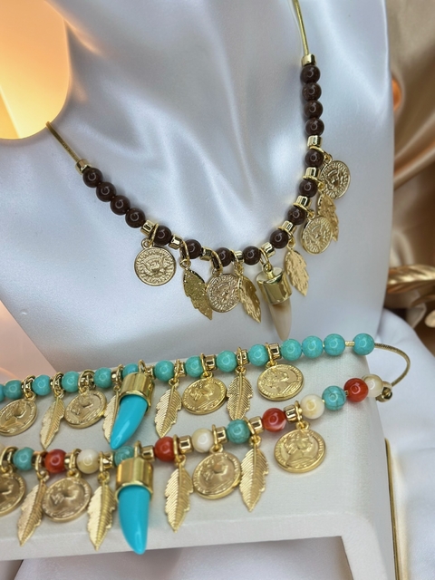 Colar fio dourado e moedas COJ01 - comprar online