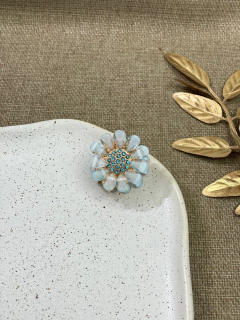 Piranha ferro P flor de vidro cravejado PIMU01 - Ruchelli Bijoux