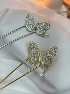 Palito de cabelo borboleta cravejado PALY01 na internet