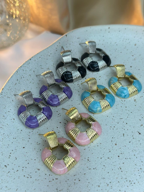 Brinco quadrado resinado BRIJC01 - comprar online