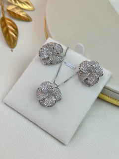 Kit colar e brinco flor COSN07 na internet