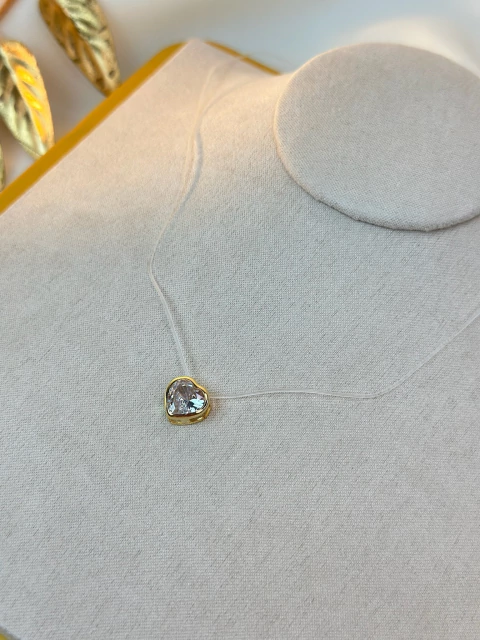 Colar FOLHEADO nylon coração II ponta CORM01 - comprar online