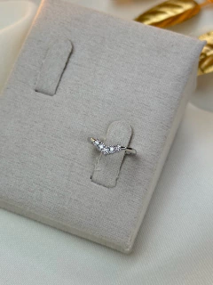 Anel falange fino formato v cravejado ANJM02 - Ruchelli Bijoux