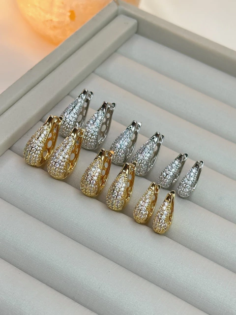 Trio de brico gota ponta cravejada BRIFD10 - comprar online