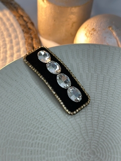 TicTac Veludo com quatro pedras ovais TICGR01 - Ruchelli Bijoux