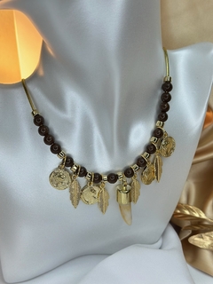 Colar fio dourado e moedas COJ01 - loja online