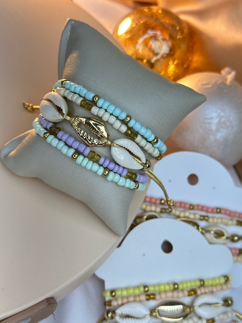 Kit de pulseira com trio de búzios PUJ01 - comprar online