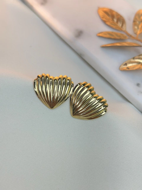 Brinco coração risca aço inox BRILY04 - comprar online