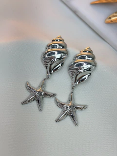 Brinco caracol/estrela BRILY04 - Ruchelli Bijoux