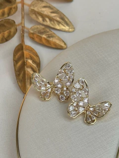 Brinco LUXO borboleta detalhada zircônia BRIGR10 - loja online