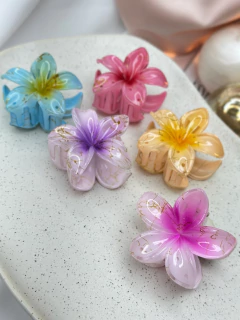 Piranha M Hibisco fios de ouro - Ruchelli Bijoux