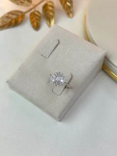 Anel botão detalhado zircônia ANLS07 - Ruchelli Bijoux