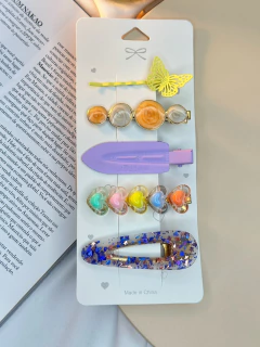 Cartelona 5 peças flocada e grampo de borboleta CAROT01 na internet