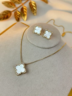 Kit colar/brinco LUXO vancleef II madrepérola COSN06 na internet