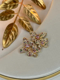 Brinco LUXO borboleta cravejada BRIGR10 na internet