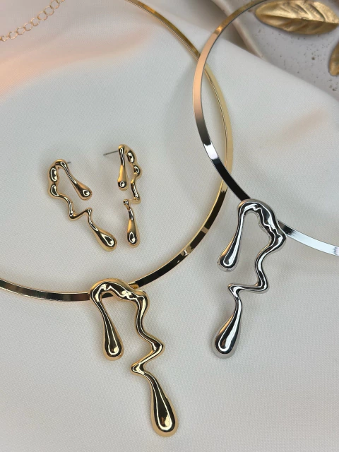 Kit brinco/colar aro fino COSN04 - comprar online