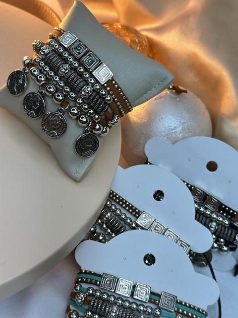 Kit de pulseira com moedas courino PUJ01 - comprar online