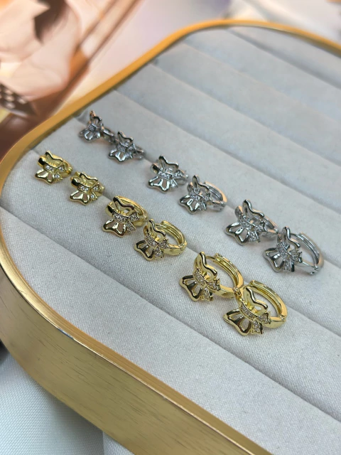 Trio de brinco laço II zircônia BRIMN05 - comprar online