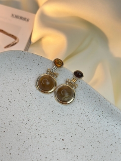 Brinco esferas/pendurada resina BRISN04 - Ruchelli Bijoux