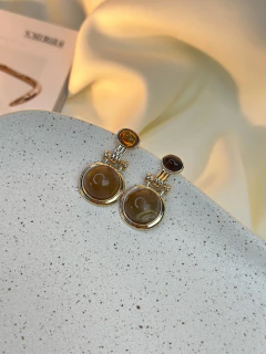 Brinco esferas/pendurada resina BRISN04 - Ruchelli Bijoux