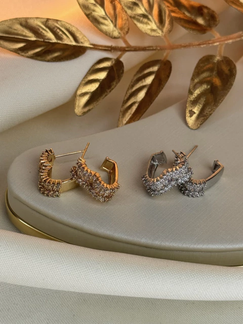 Brinco coração zircônia BRIGR10 - comprar online