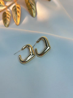 Brinco ABS argola retângular BRIMU09 - Ruchelli Bijoux