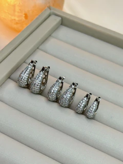 Trio de brico gota ponta cravejada BRIFD10 - Ruchelli Bijoux