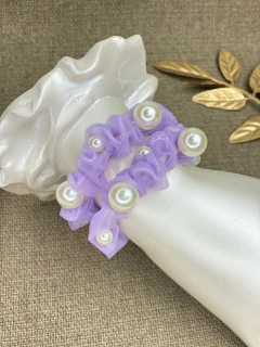 Dupla de scrunchie com pérola XUMU01 - Ruchelli Bijoux