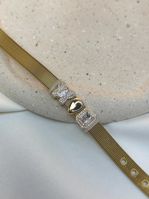 Pulseira aço inox com charms - comprar online