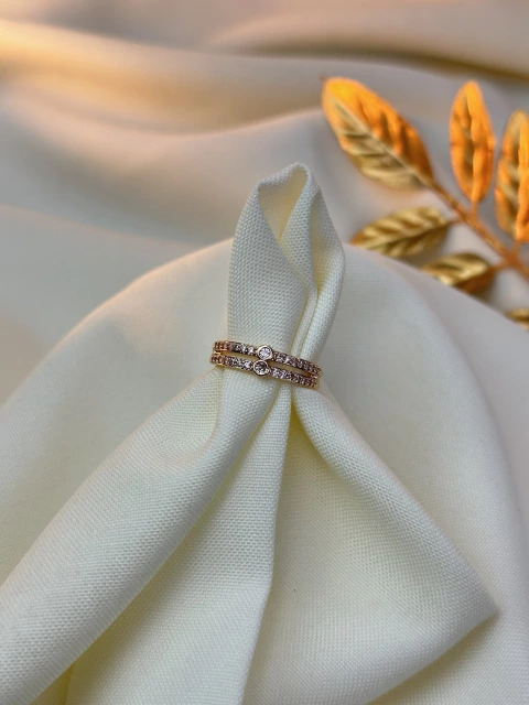 Anel dois fios cravejados ANJM02 - comprar online