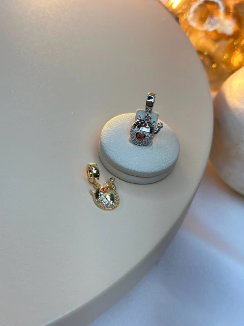 Pingente colar/pulseira gato PINPK01 - comprar online