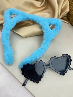 Dupla tiara cat/óculos azul pr76 - comprar online