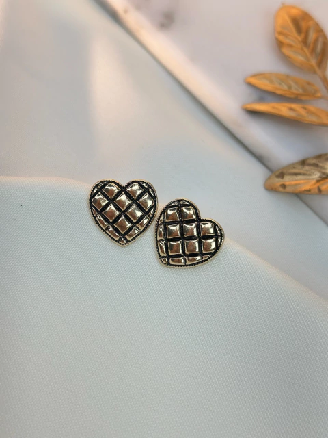 Brinco envelhecido coração BRIAL03 - comprar online