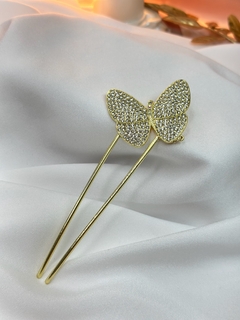 Palito de cabelo borboleta cravejado PALY01 - loja online
