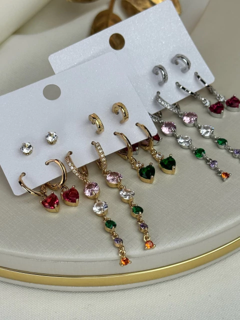 Kit 5 pares de brincos gota/misto BRIGR10 - comprar online