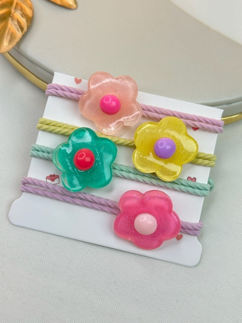 Kit 4 xuxinhas infantil flor INFFD08 - comprar online