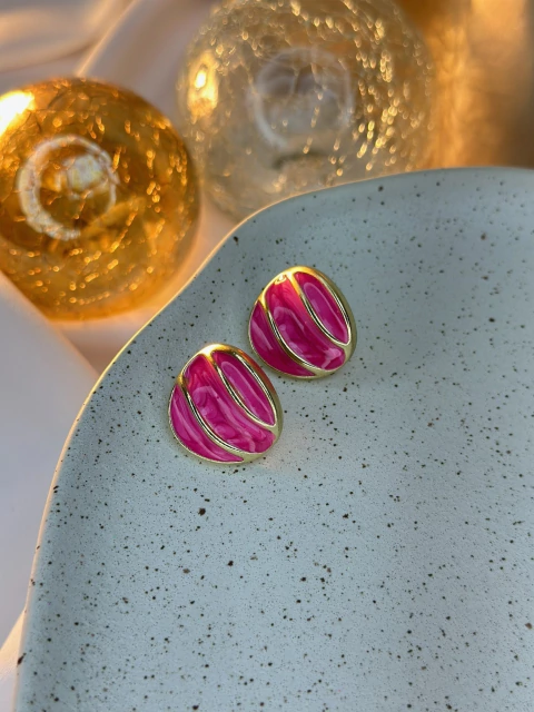 Brinco botão ondulado resinado BRIJU01 - comprar online