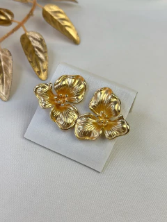 Brinco flor risca pintado BRISN07 - Ruchelli Bijoux