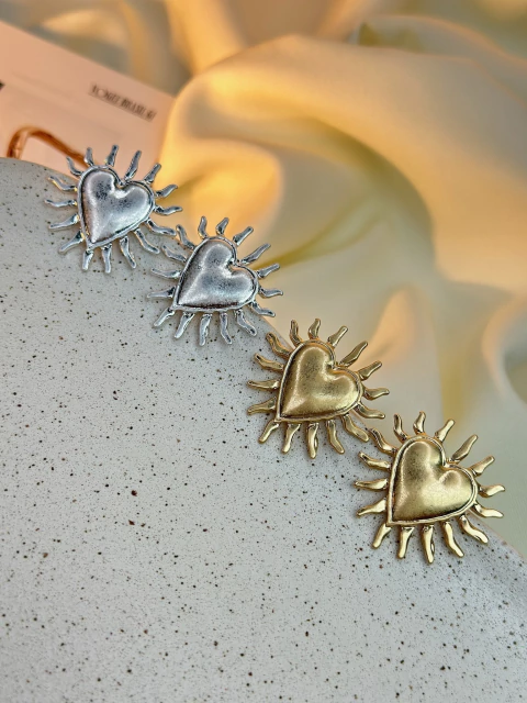 Brinco coração raio de sol BRISN04 - comprar online