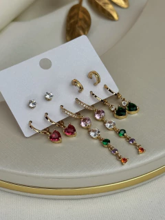 Kit 5 pares de brincos gota/misto BRIGR10 - Ruchelli Bijoux