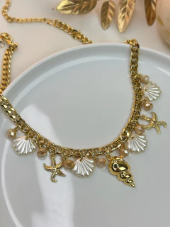 Imagem do Colar corrente fundo do mar /concha cintilante COJ17