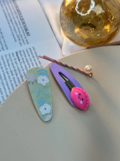 Imagem do Kit 3 peças oval flores pintadas INFJC01