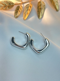 Brinco ABS argola quadrada BRIMU09 - Ruchelli Bijoux