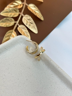 Brinco argola x lisa/cravejada BRIJC07 - Ruchelli Bijoux