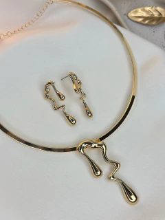 Kit brinco/colar aro fino COSN04 - Ruchelli Bijoux