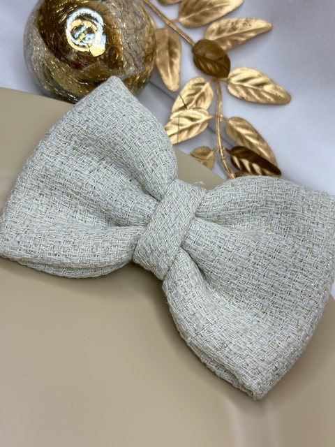 Laço Tweed branco M Bico de pato LAOI01 - comprar online