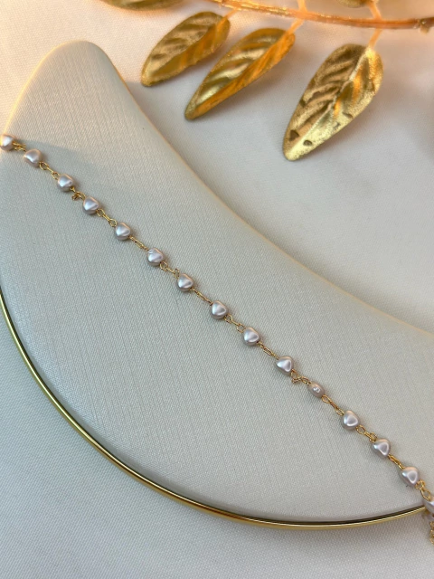 Tornozeleira FOLHEADO corações pérola PURM01 - comprar online