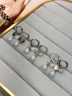 Trio de brinco laço/pérola BRIMN05 - Ruchelli Bijoux