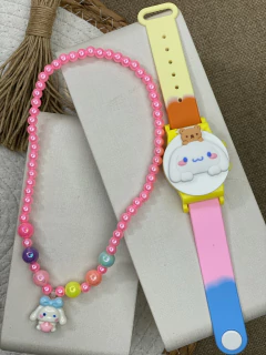 Imagem do Kit Relogio e Pulseira infantil KUROMI/HELLOKIT vd05